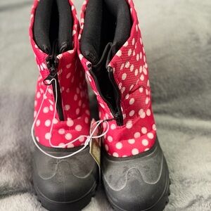 Itasca Pink Polka Dot Kids Snow Boots